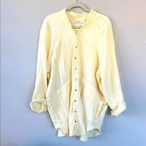 Free People Yellow Button Down Shirt